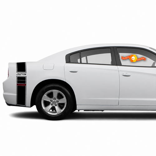 CUSTOM Cursive Reflector Tail Band Kit Rear Fender Trunk Vinyl Decal Sticker for Dodge Charger 2011-2014