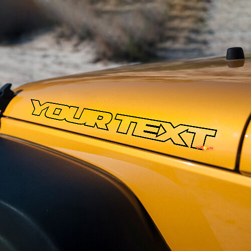 Jeep WRANGLER Hood Only Outline Stickers Vinyl Decals JK TJ YJ CJ PAIR
