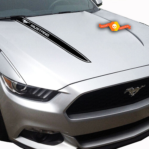 Branded Hood Stripes Vinyl Decals Kit for Musclecar Musclecarmodel