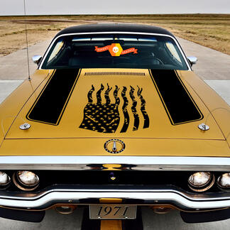 1972 Plymouth Satellite Chrysler American Distressed Flag Decal decal kit vinyl graphic sticker
