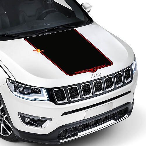 2017 2018 2019 2020 Jeep Compass Latitude TRAILHAWK  Vinyl Hood Decal Sticker Graphic Stripe High Quality Wrap Vinyl
