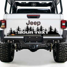Custom Text Pine Trees Tailgate Vinyl Decal for Jeep Gladiator_3