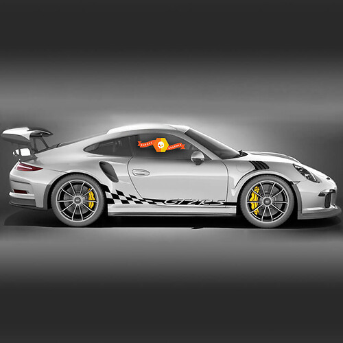 GT2 RS Checkered Stripes Side Vinyl Decal Sticker for Porsche 911