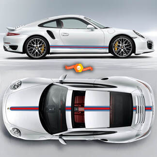 Porsche Martini Racing Stripes For Carrera Cayman  Boxster Or Any Porsche Full Kit #1
