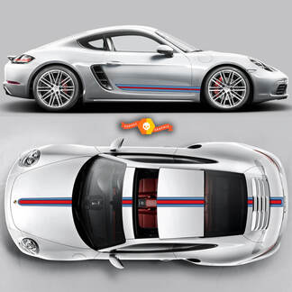 Porsche Martini Racing Stripes For Carrera Cayman  Boxster Or Any Porsche Full Kit #2
