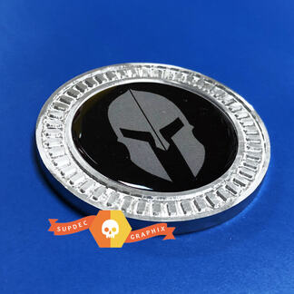 3D Badge Spartan Gladiator Helmet Metal Aluminum Bed Side Emblem For Jeep Wrangler JL JK YJ TJ
