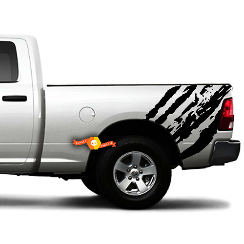 Splash Distressed Stripes Rear Side Vinyl Sticker Decal for GMC Toyota Dodge Nissan Trucks