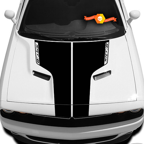 SRT-8 Dual Stripes Hood Vinyl Decal Sticker for Dodge Challenger 2009-2014
