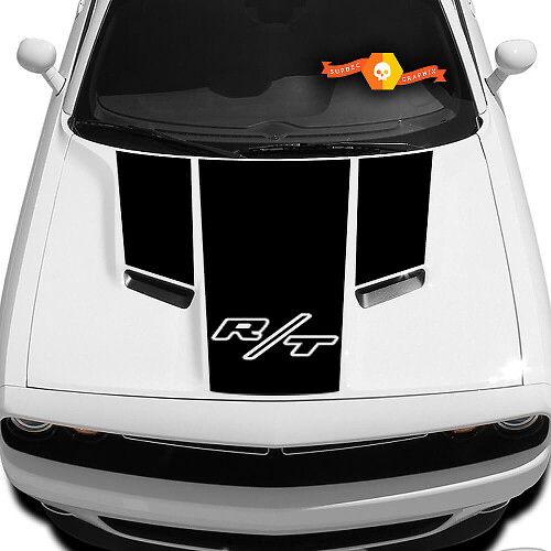 Hood T Decal Sticker graphics 2 for Dodge Challenger