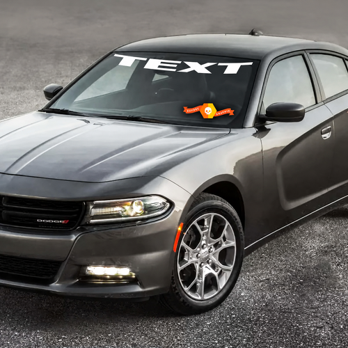 TEXT Slanted Lettering Windshield Vinyl Decal Sticker for Dodge Charger 2011-2016