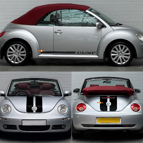 Dune Style Hood Trunk & Side Stripes Vinyl Decal Kit for Volkswagen Beetle 