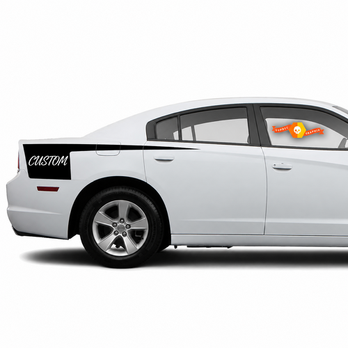 CUSTOM Script Hatchet Stripe Pair Side Vinyl Decal Sticker for Dodge Charger 2011-2014