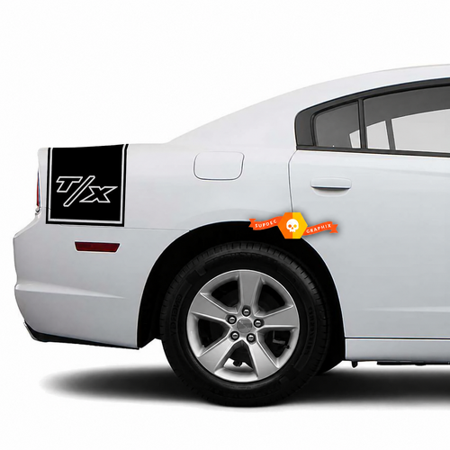 T/X Outline Rear Band Kit Rear Fender Trunk Vinyl Decal Sticker for Dodge Charger 2011-2014