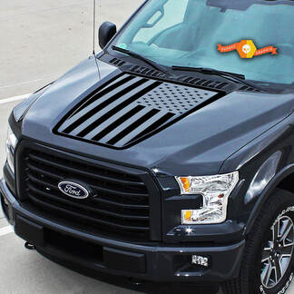 Fits Ford Flag USA EcoBoost Center Hood Graphics Stripes Vinyl Decals Truck Stickers 15-20
