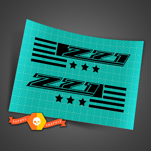 Chevy Z71 American Flag Fender Bedside Sticker Decal 2 Set of 2 for Colorado Silverado