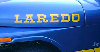 2 LAREDO Jeep Wrangler Rubicon TJ YK JK XJ Vinyl Sticker Decal