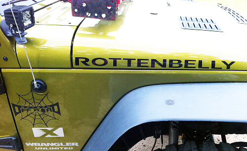 Rottenbelly Side Hood Vinyl Decal Set for Jeep Wrangler