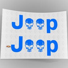 Jeep Skull Side Vinyl Decals Set for Jeep Wrangler Rubicon _2