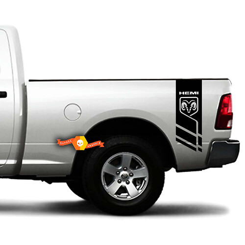 Hemi Style Bedside Stripes Vinyl Decals Set for Ram 1500-3500