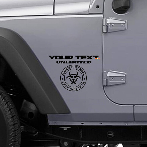 Custom Zombie Outbreak Response Team Vinyl Decal Kit for Jeep Wrangler Unlimited