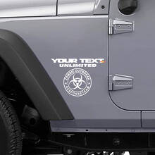 Custom Zombie Outbreak Response Team Vinyl Sticker for Jeep Wrangler Unlimited_2
