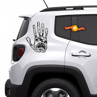 2x Zombie Hand Skull Apocalypse Undead Horror Window Bed SUV Hood Door Graphic Vinyl Decal Truck Car Pickup Sticker
