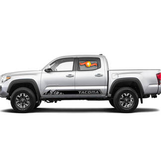 Pair Toyota Tacoma Mountains Vinyl Decal Sticker Graphics TRD Sport Side Door
