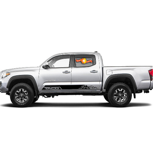 TACO Mountain Style Side Stripes Vinyl Decals for Toyota Tacoma