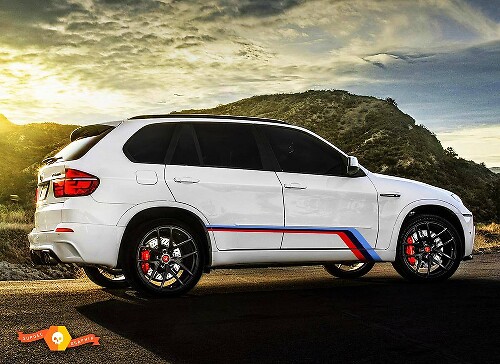 M-Style Side Graphics Vinyl Decal Set for BMW X5 M E70 2009-2014