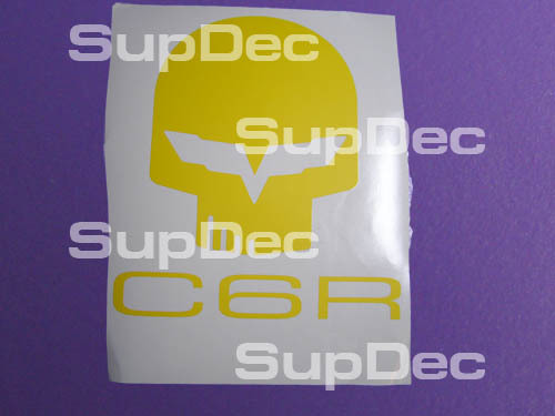 Pair C6r Corvette Skull Decal Sticker Vinyl C6 Jake