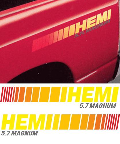Dodge HEMI 5.7 L Liter MAGNUM Truck HUGE 2 BEDSTRIPE STRIPE KIT Vinyl Decal Sticker