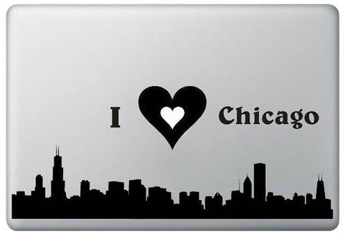 I love Chicago and MacBook Sticker Decal
