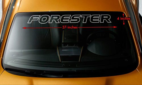 SUBARU FORESTER OUTLINE Windshield Banner Long Lasting Vinyl Decal Sticker 37x4