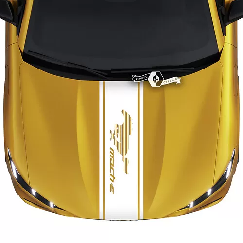 Hood Ford Mustang MACH-E MACH E Stripe Logo Outline Lines Decal Vinyl ...