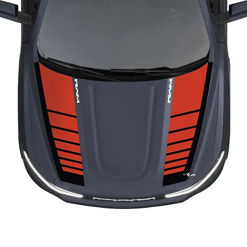 Hood Stripes Vinyl Decals for Dodge Ram 1500 – REV #2 Design