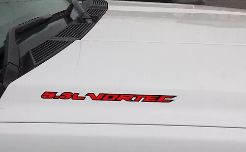 2-Piece 5.3L VORTEC Hood Decal Sticker Emblem Set - Black & Red Engine Badge