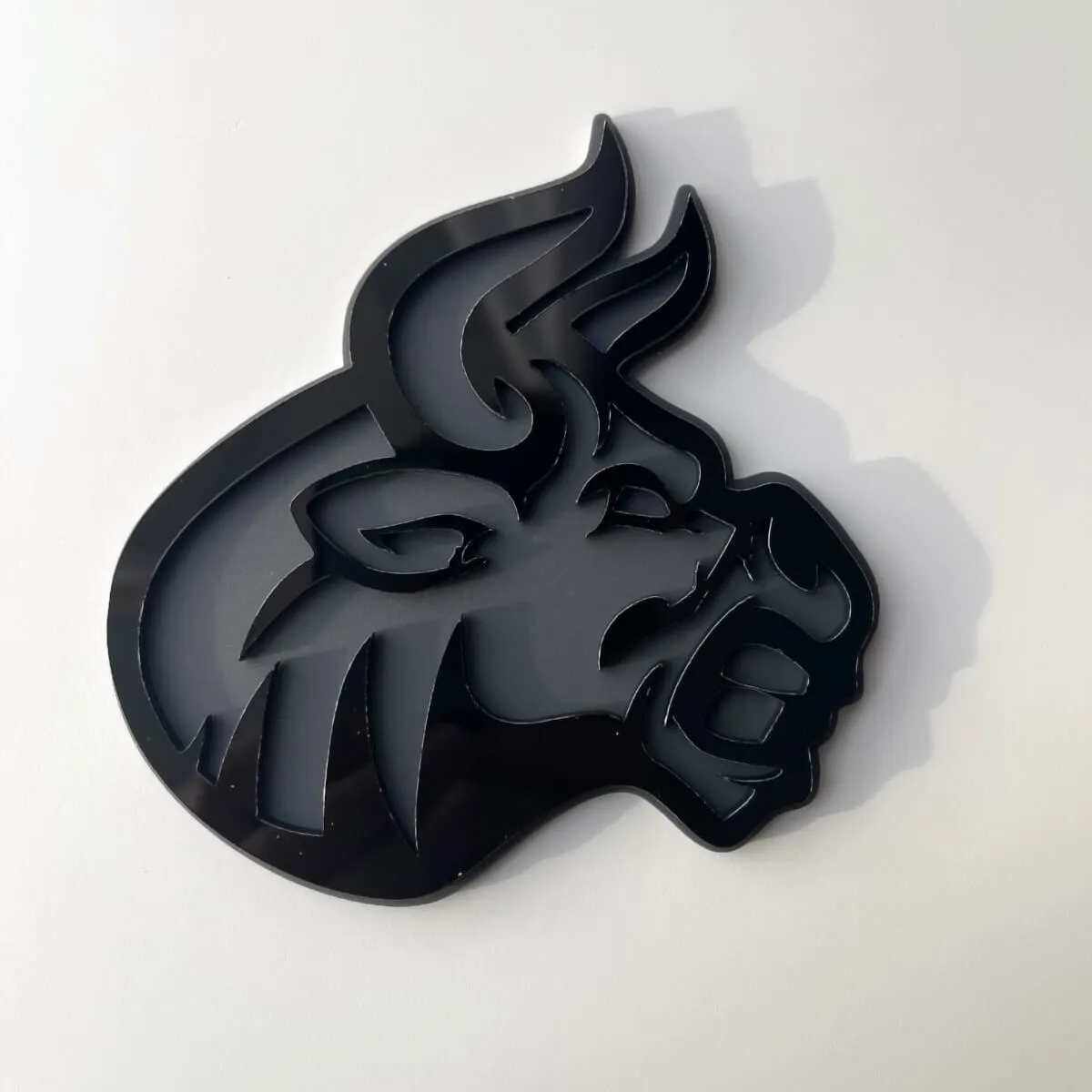 (2) Angry Fox Head Emblems – Black With Red Eyes – Adhesive Fender Badges